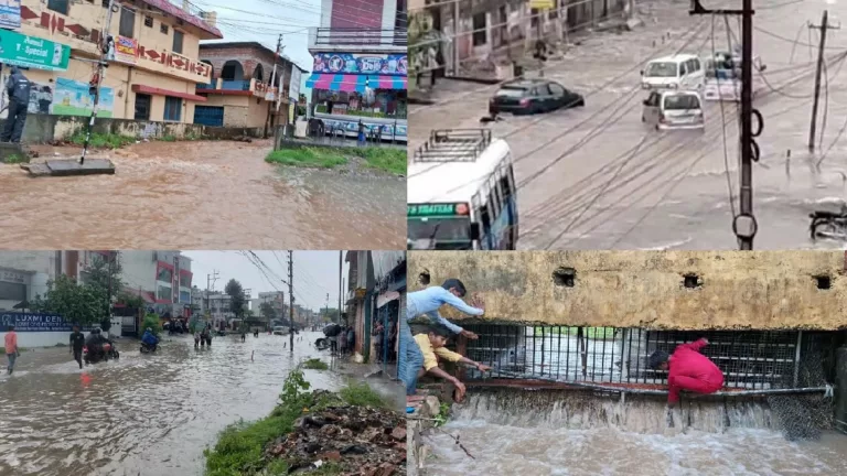 झमाझम बारिश से सड़कें हुईं जलमग्न, नदी नाले उफनाए, तस्वीरों में देखें ये हाल